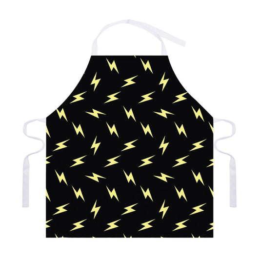 Black And Yellow Lightning Pattern Print Adjustable Apron