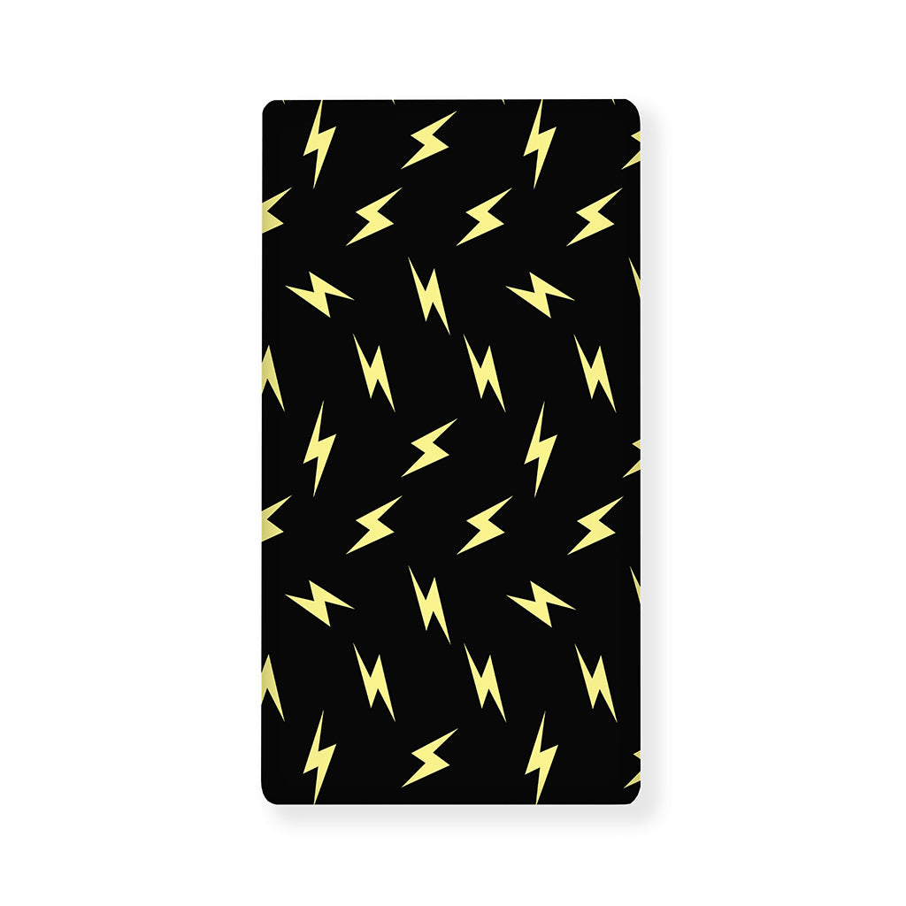 Black And Yellow Lightning Pattern Print Baby Crib Sheet