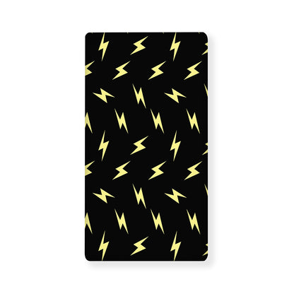Black And Yellow Lightning Pattern Print Baby Crib Sheet