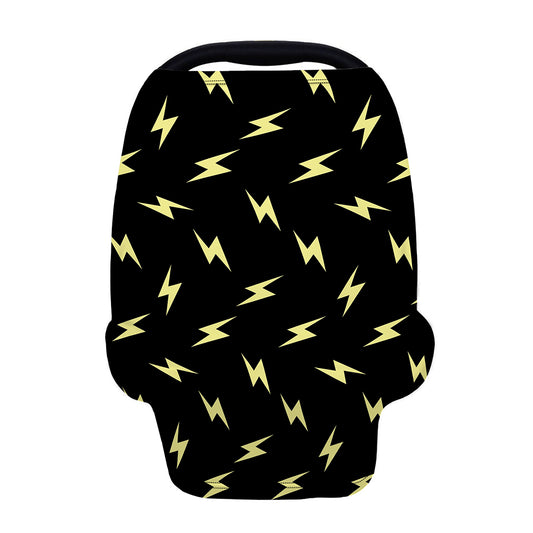 Black And Yellow Lightning Pattern Print Baby Seat Cover