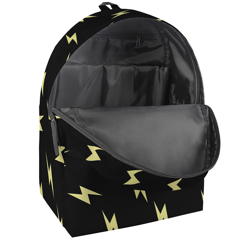 Black And Yellow Lightning Pattern Print Backpack