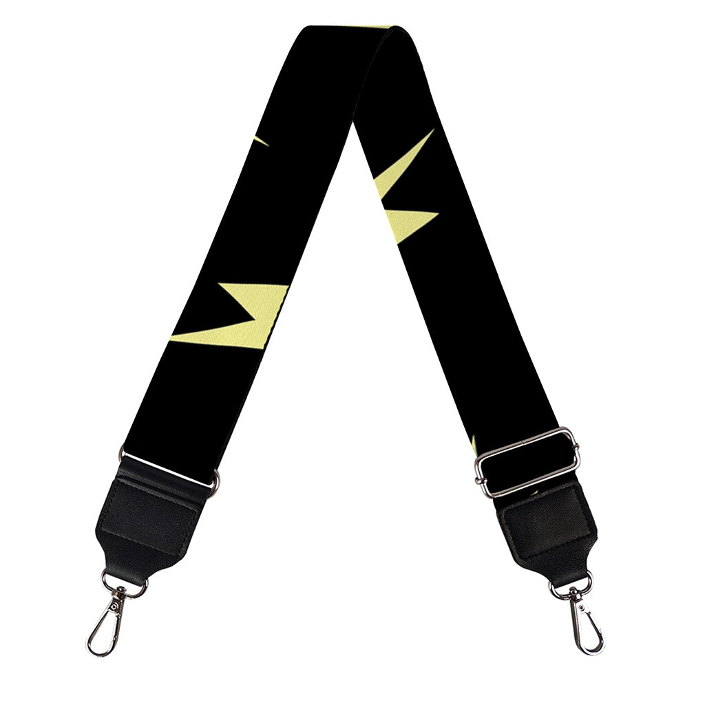 Black And Yellow Lightning Pattern Print Bag Strap