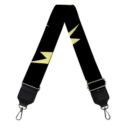 Black And Yellow Lightning Pattern Print Bag Strap