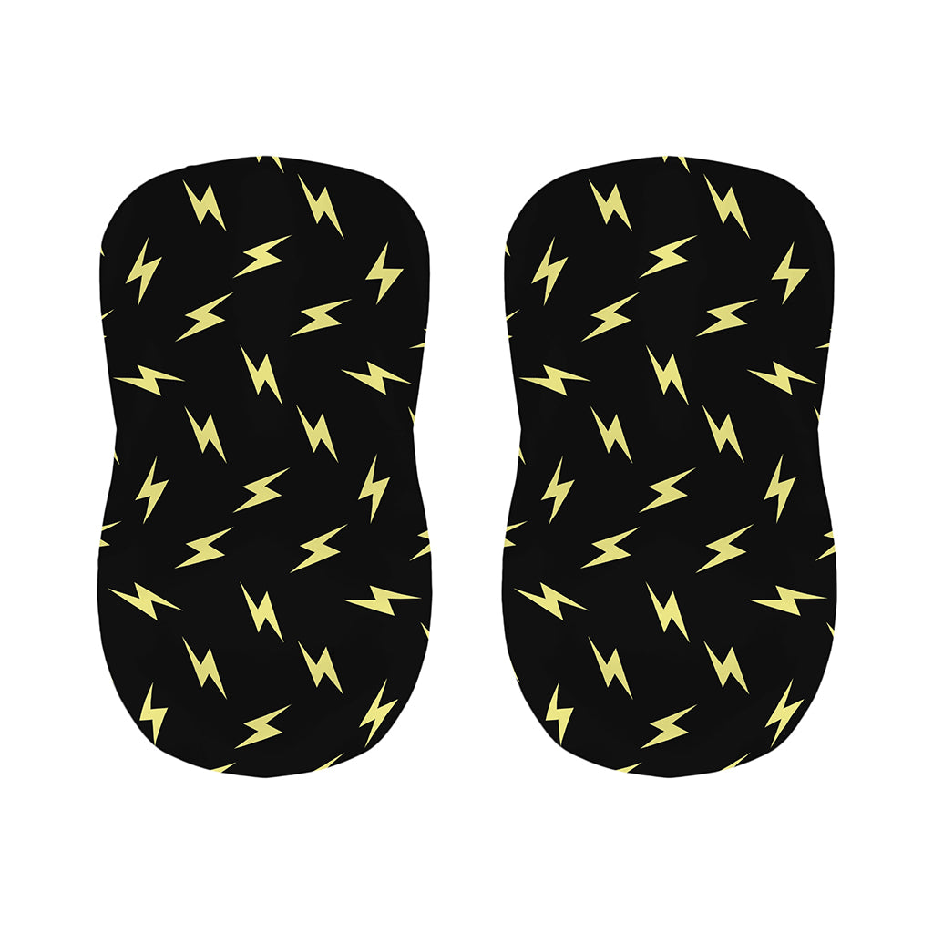 Black And Yellow Lightning Pattern Print Bar Stool Covers