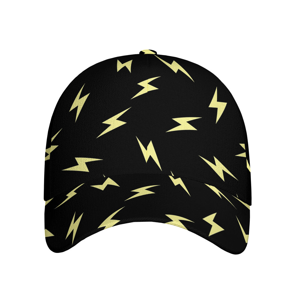 Black And Yellow Lightning Pattern Print Baseball Cap