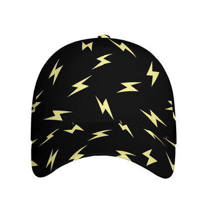 Black And Yellow Lightning Pattern Print Baseball Cap