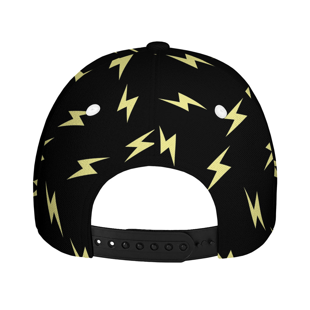 Black And Yellow Lightning Pattern Print Baseball Cap