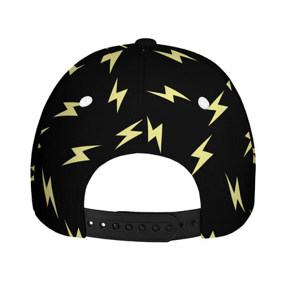 Black And Yellow Lightning Pattern Print Baseball Cap