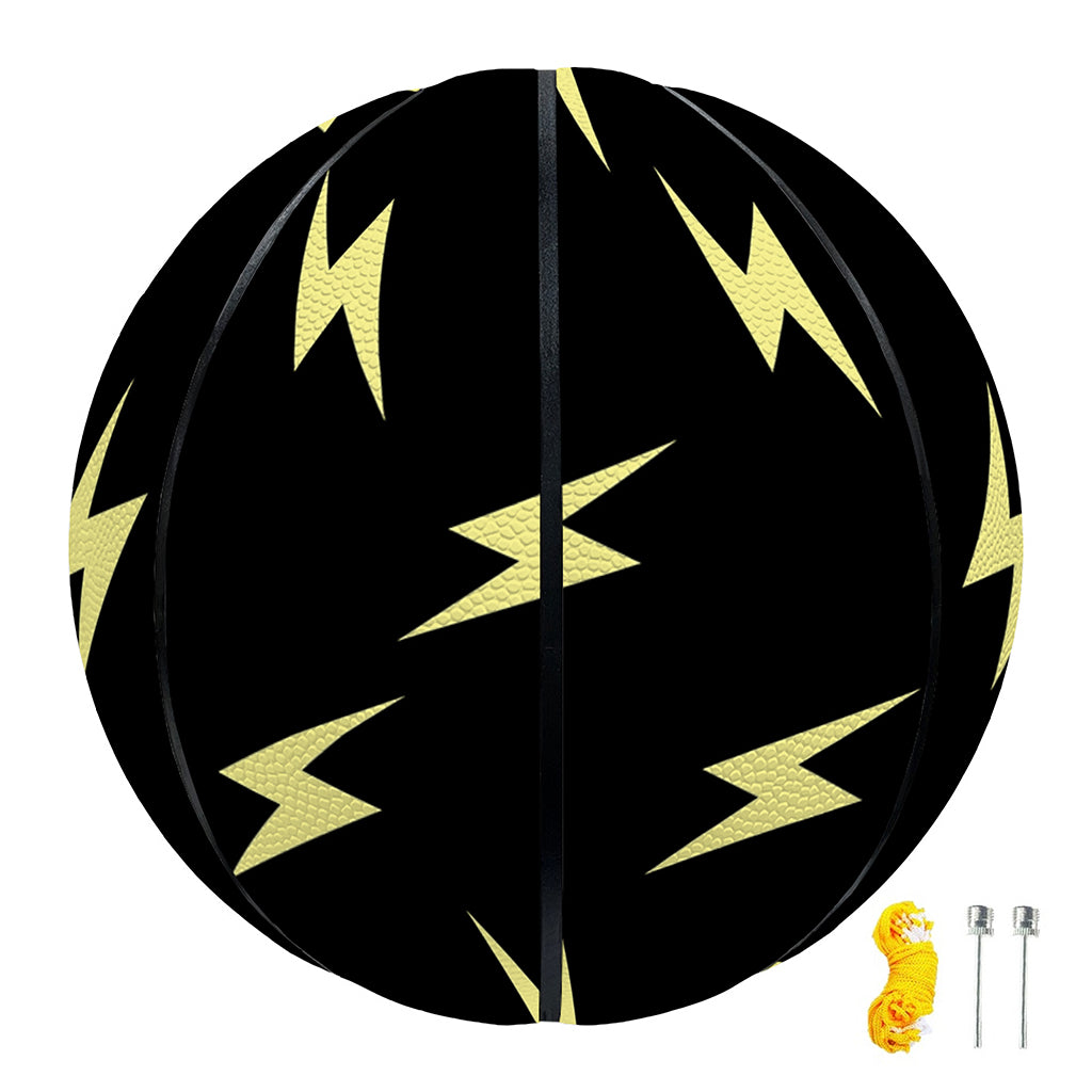 Black And Yellow Lightning Pattern Print Basketball