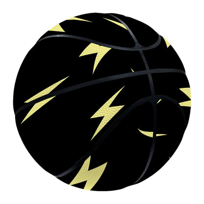 Black And Yellow Lightning Pattern Print Basketball