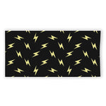 Black And Yellow Lightning Pattern Print Beach Towel