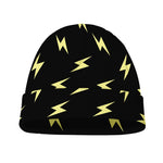 Black And Yellow Lightning Pattern Print Beanie
