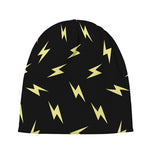 Black And Yellow Lightning Pattern Print Beanie