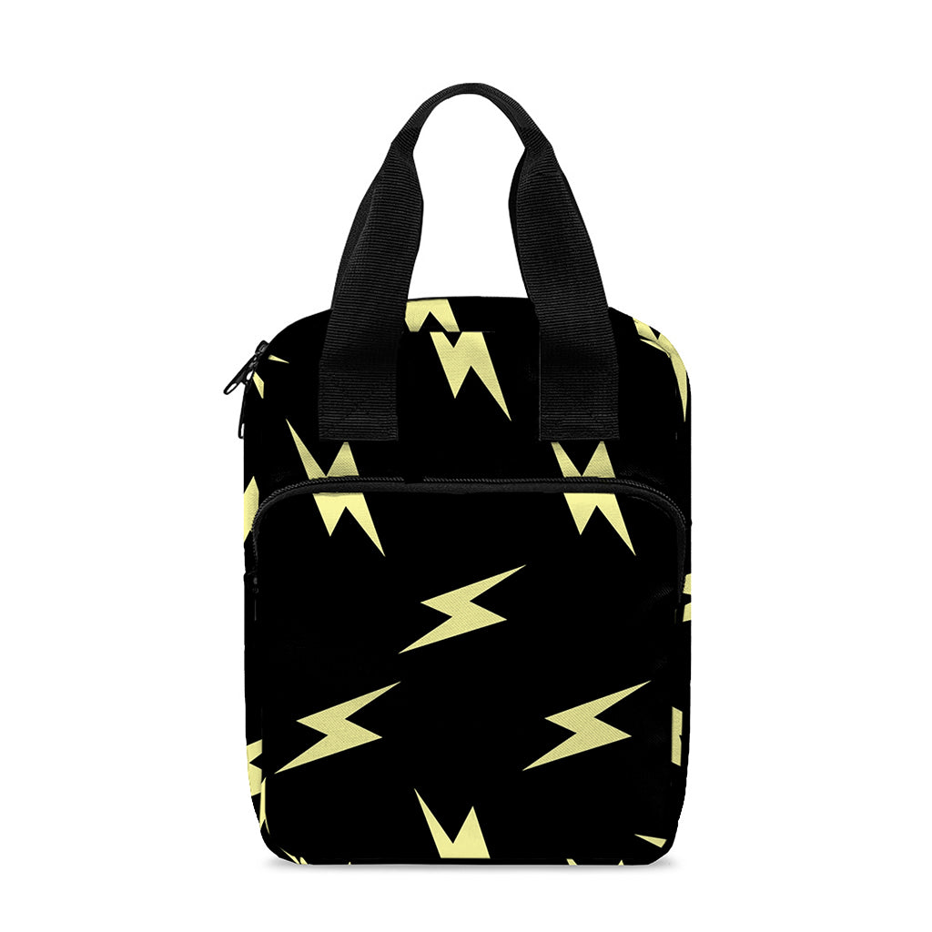 Black And Yellow Lightning Pattern Print Bible Tote Bag