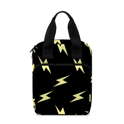 Black And Yellow Lightning Pattern Print Bible Tote Bag
