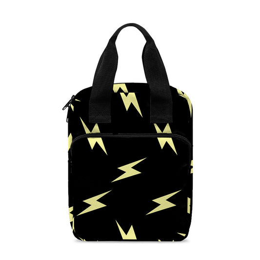 Black And Yellow Lightning Pattern Print Bible Tote Bag
