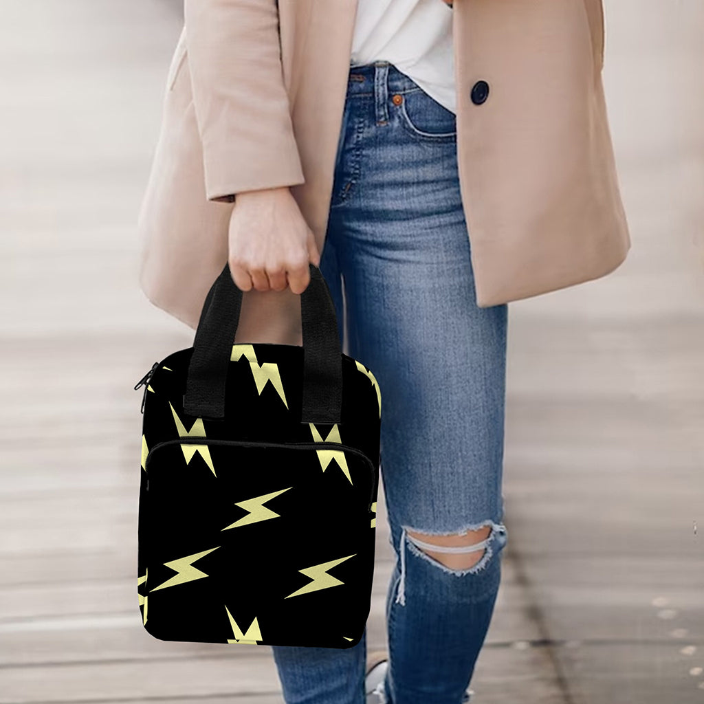 Black And Yellow Lightning Pattern Print Bible Tote Bag