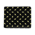 Black And Yellow Lightning Pattern Print Bifold Wallet