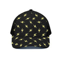 Black And Yellow Lightning Pattern Print Black Mesh Trucker Hat