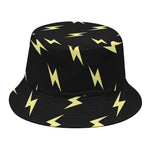 Black And Yellow Lightning Pattern Print Bucket Hat