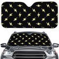 Black And Yellow Lightning Pattern Print Car Windshield Sun Shade