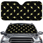 Black And Yellow Lightning Pattern Print Car Windshield Sun Shade