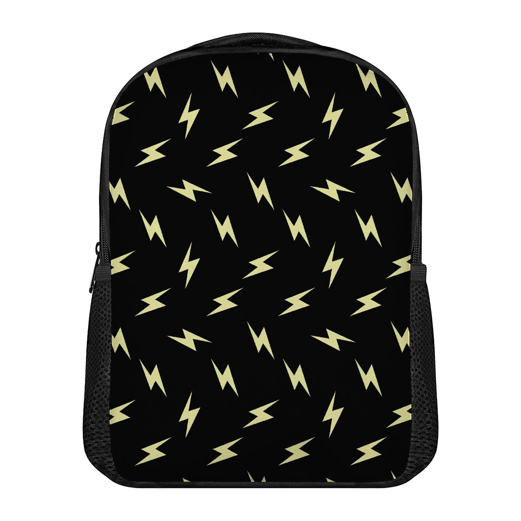 Black And Yellow Lightning Pattern Print Casual Backpack