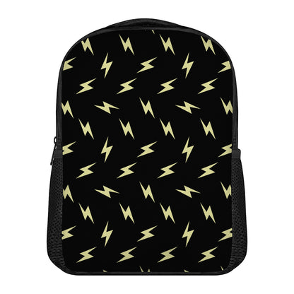 Black And Yellow Lightning Pattern Print Casual Backpack
