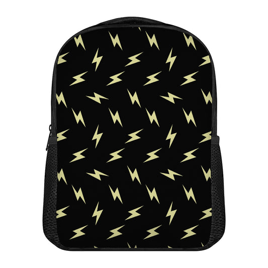 Black And Yellow Lightning Pattern Print Casual Backpack