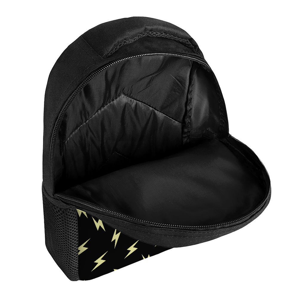 Black And Yellow Lightning Pattern Print Casual Backpack