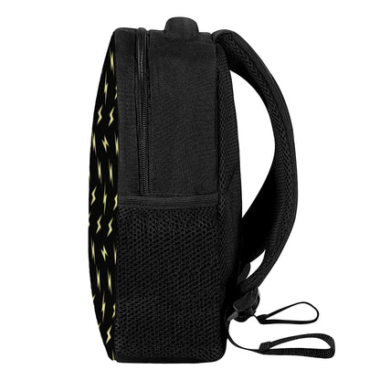 Black And Yellow Lightning Pattern Print Casual Backpack