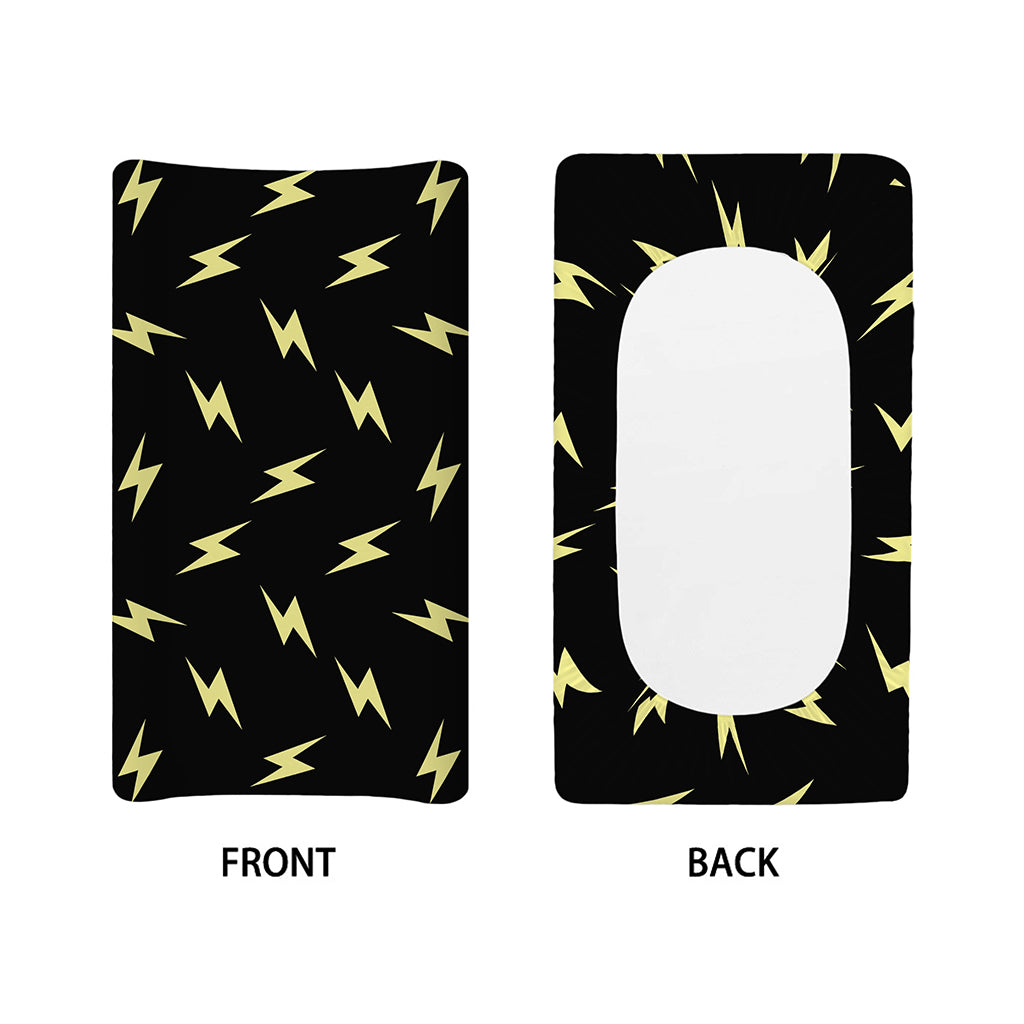 Black And Yellow Lightning Pattern Print Changing Pad Cover