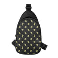 Black And Yellow Lightning Pattern Print Sling Bag