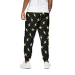 Black And Yellow Lightning Pattern Print Cotton Pants
