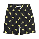 Black And Yellow Lightning Pattern Print Cotton Shorts
