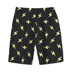 Black And Yellow Lightning Pattern Print Cotton Shorts
