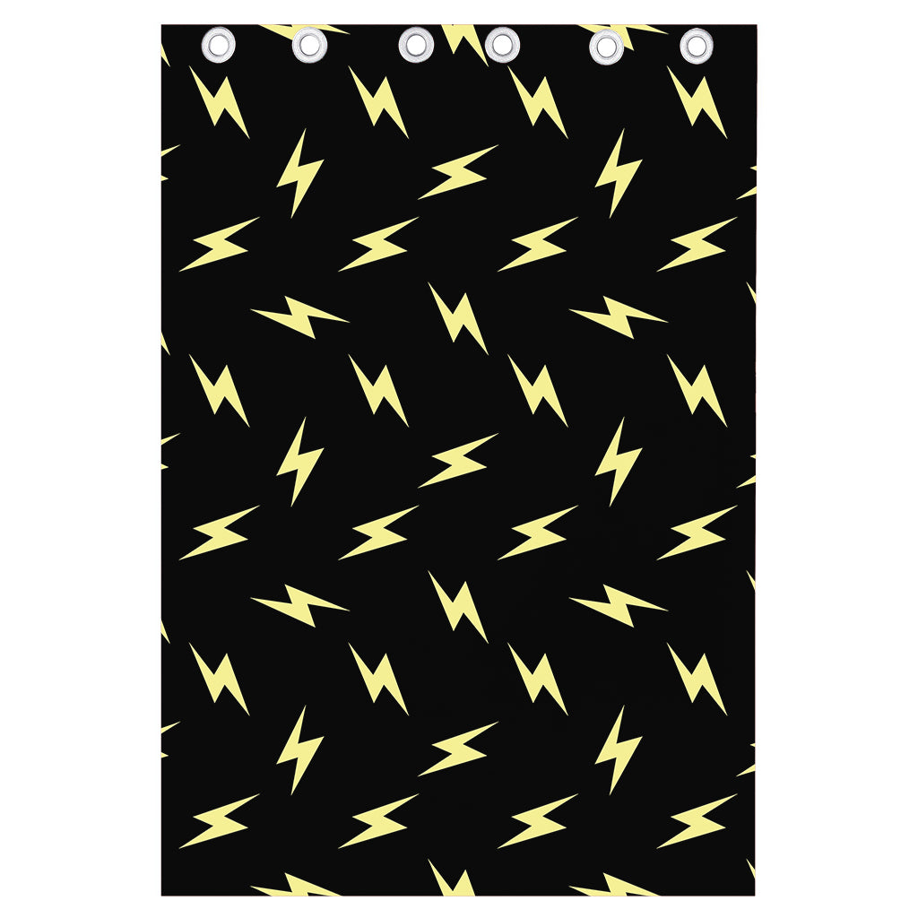 Black And Yellow Lightning Pattern Print Curtain