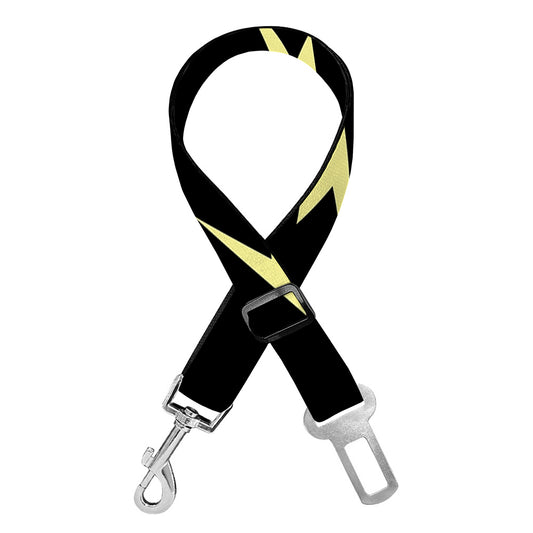 Black And Yellow Lightning Pattern Print Dog Seat Belt