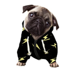 Black And Yellow Lightning Pattern Print Dog Zip Up Hoodie