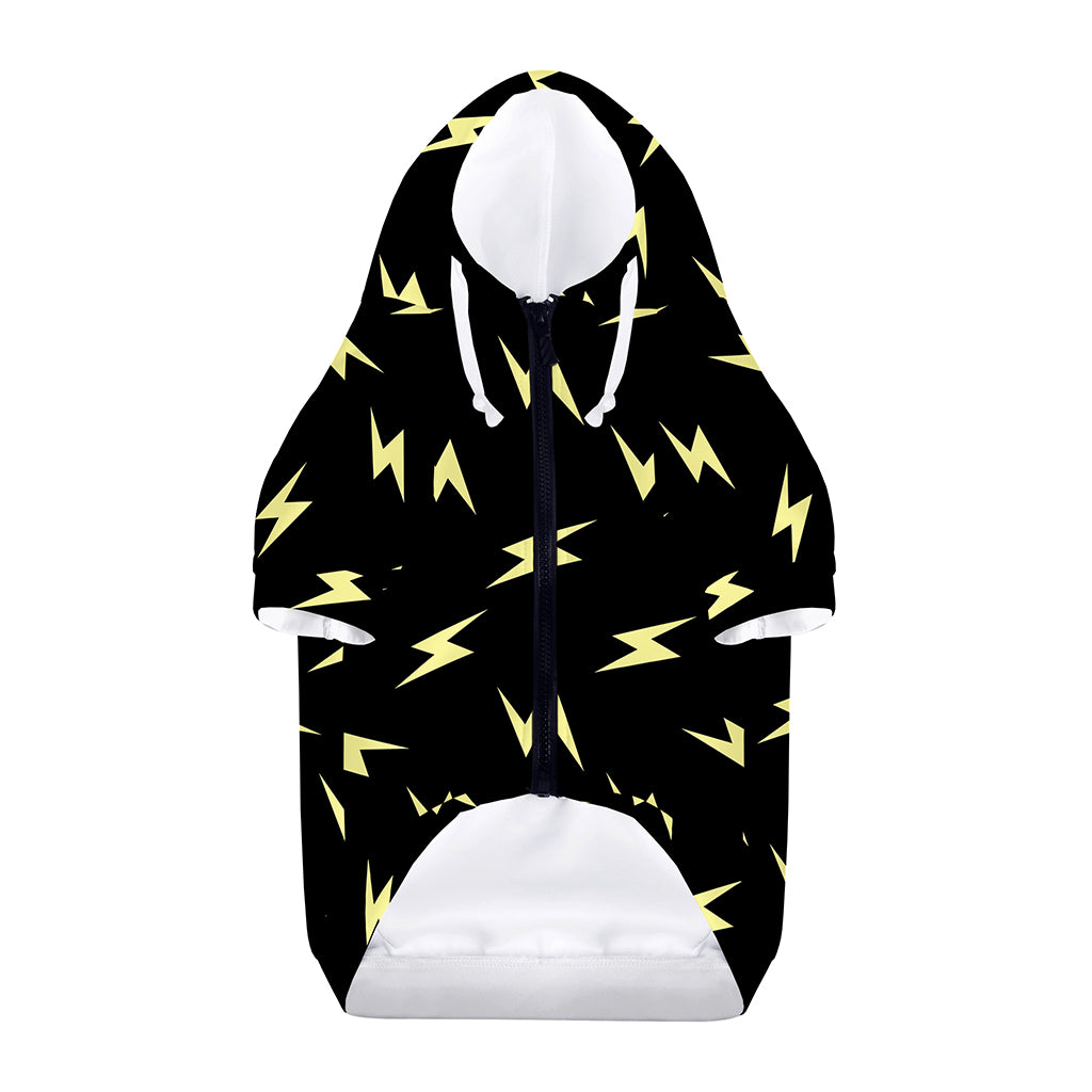 Black And Yellow Lightning Pattern Print Dog Zip Up Hoodie
