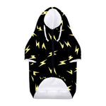 Black And Yellow Lightning Pattern Print Dog Zip Up Hoodie
