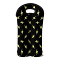Black And Yellow Lightning Pattern Print Double Neoprene Wine Tote