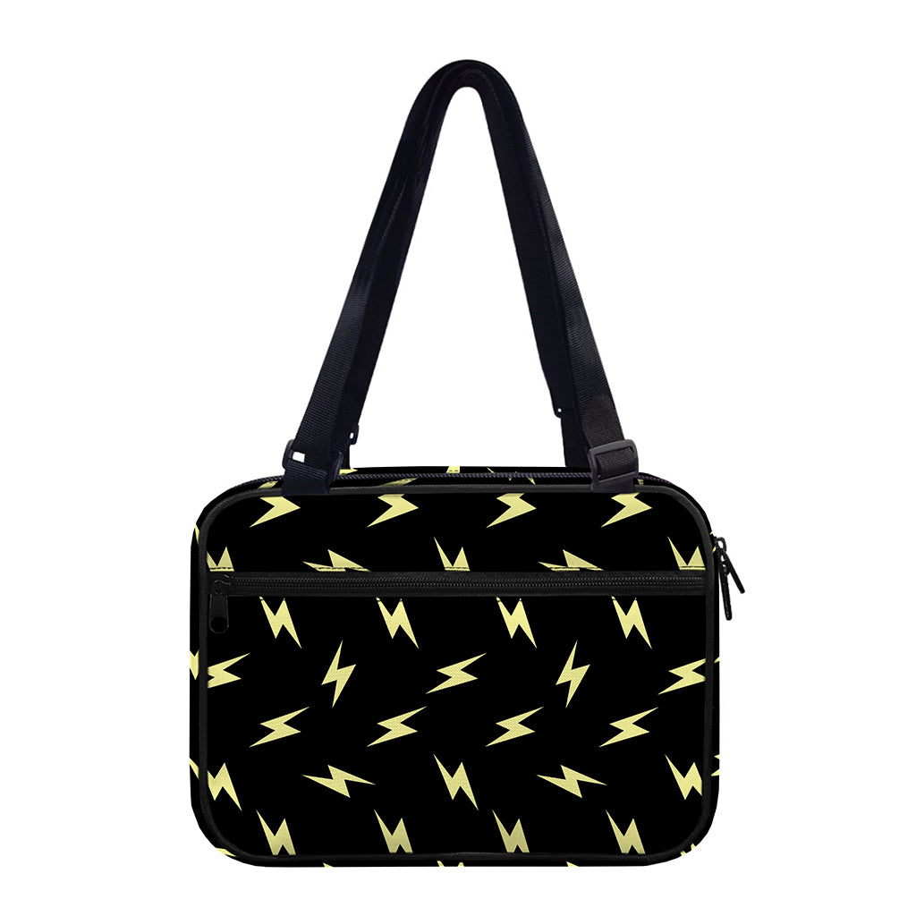 Black And Yellow Lightning Pattern Print Double Strap Bible Bag
