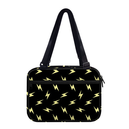 Black And Yellow Lightning Pattern Print Double Strap Bible Bag