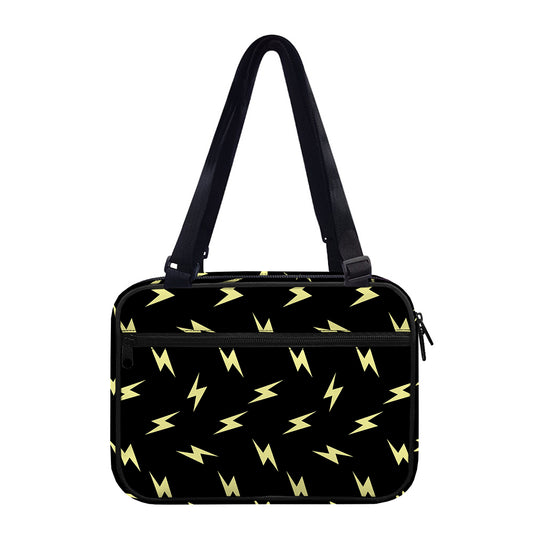 Black And Yellow Lightning Pattern Print Double Strap Bible Bag