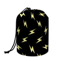 Black And Yellow Lightning Pattern Print Drawstring Makeup Bag