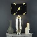 Black And Yellow Lightning Pattern Print Drum Lamp Shade