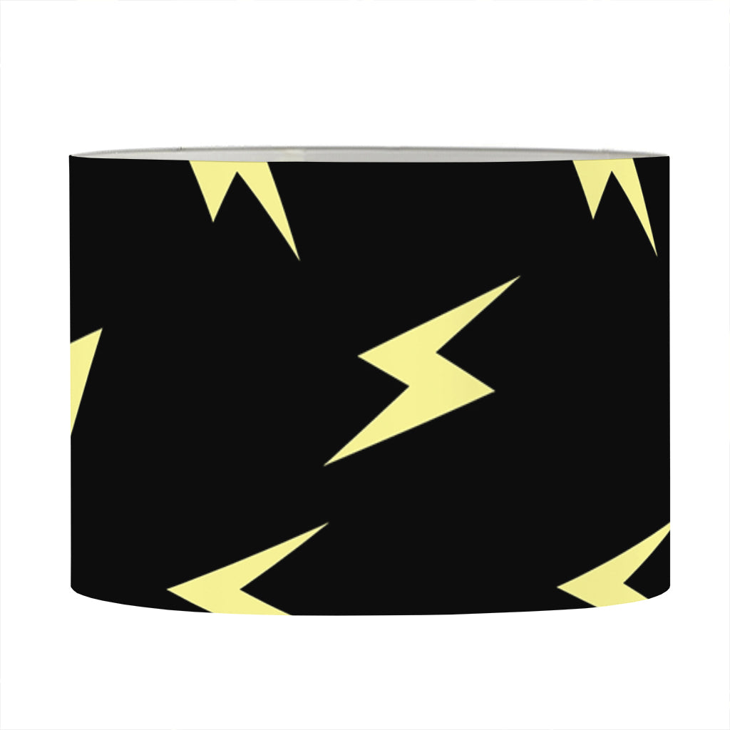 Black And Yellow Lightning Pattern Print Drum Lamp Shade