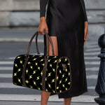 Black And Yellow Lightning Pattern Print Duffle Bag