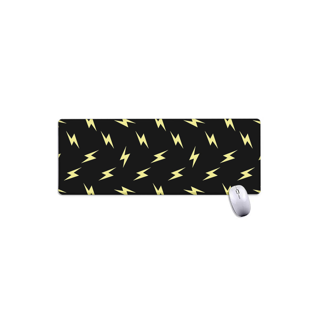 Black And Yellow Lightning Pattern Print Extended Mouse Pad